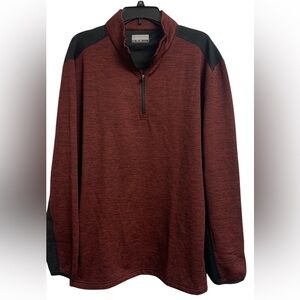 PGA Tour XXL Golf Lightweight Quarter Zip Colorblock Pullover Burgundy